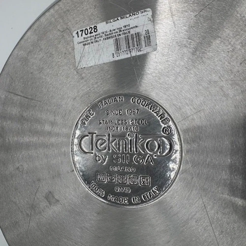 Silga Teknika 28cm Stainless Steel Casserole Pan with Lid Made in Italy 17028